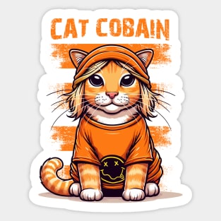 Cat Cobain Sticker